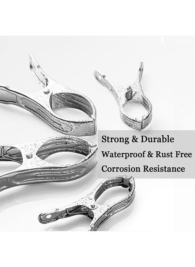 15-Piece Stainless Steel Clothes Clips Rust-Proof Laundry and Towel Pegs for Outdoor Use Heavy Duty for Sheets, Blankets, and Thick Clothes - Image 4