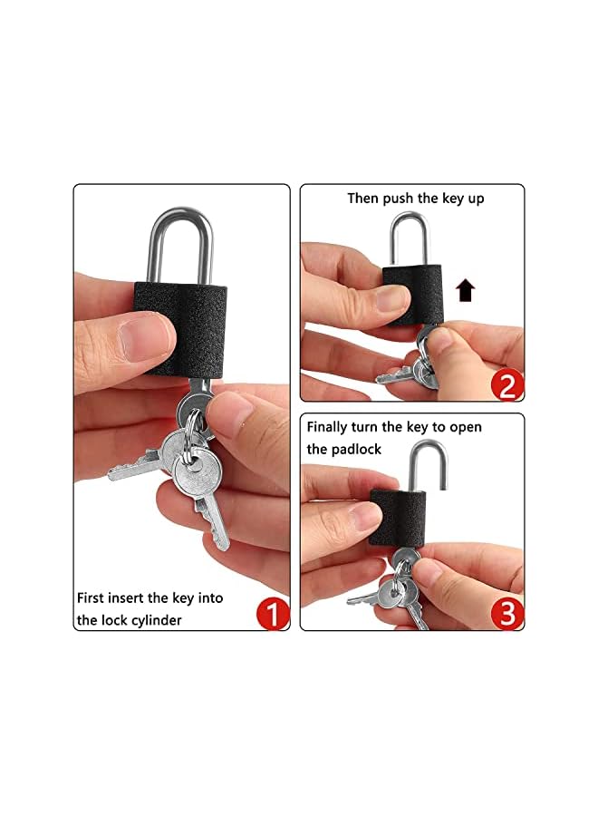 PROMASS PROMASS Solid Locks with Keys 6Pack, 25mm Weatherproof Keyed Lock Mini Luggage Locks Padlock Keyed Alike Suitcase Locks for Travel Bags, Cabinets, School Gym Locker, Toolbox  - Image 5