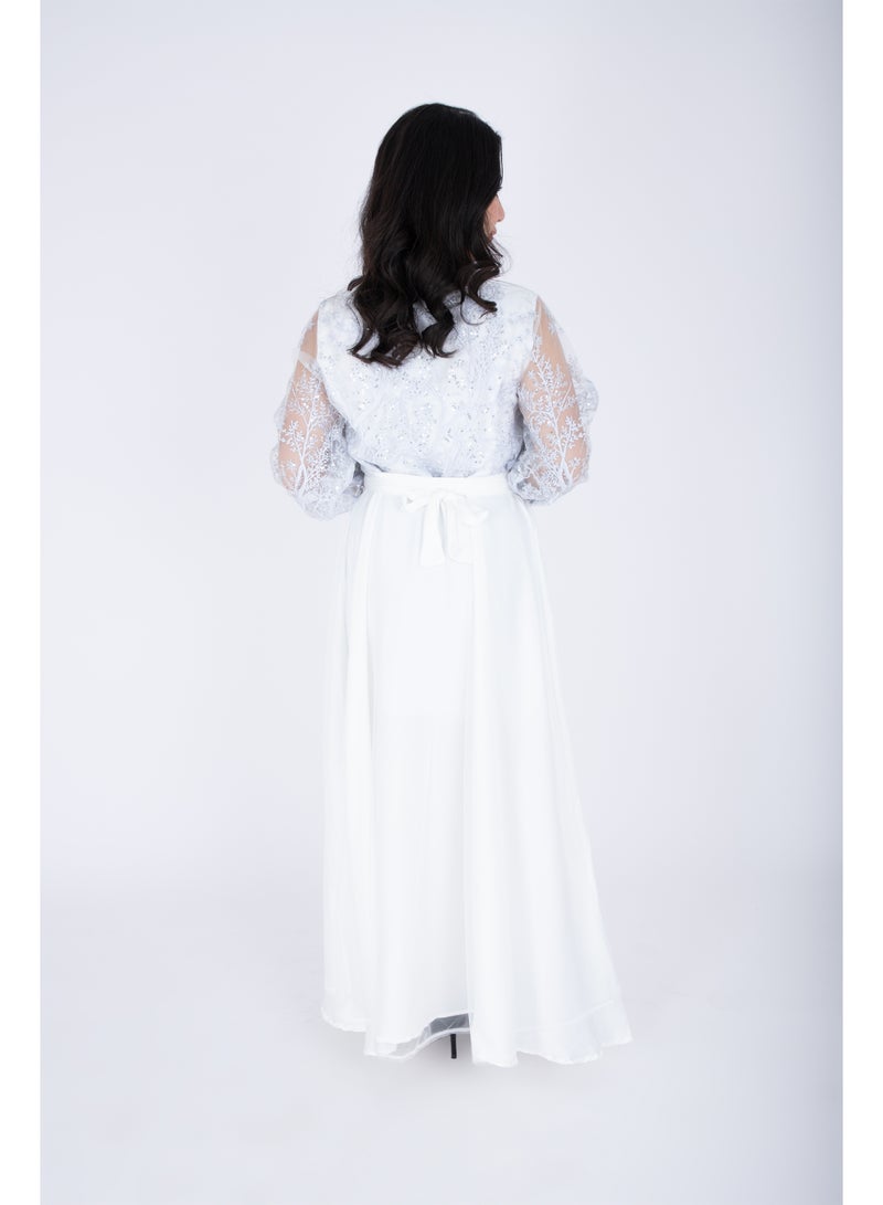 IKKXA Chiffon Layered Dress Applique Design - Image 4