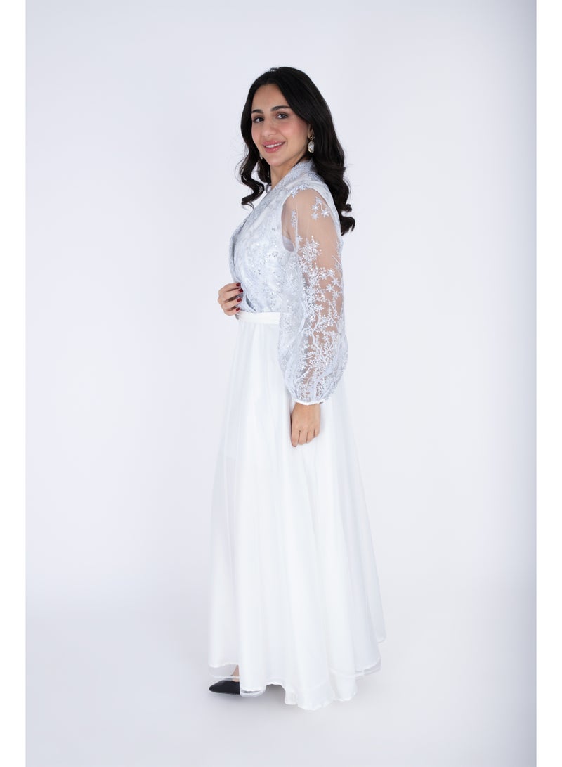 IKKXA Chiffon Layered Dress Applique Design - Image 3