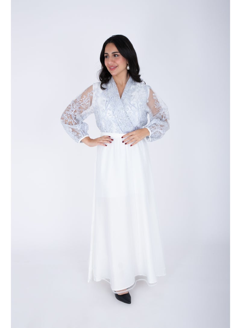 IKKXA Chiffon Layered Dress Applique Design - Image 5