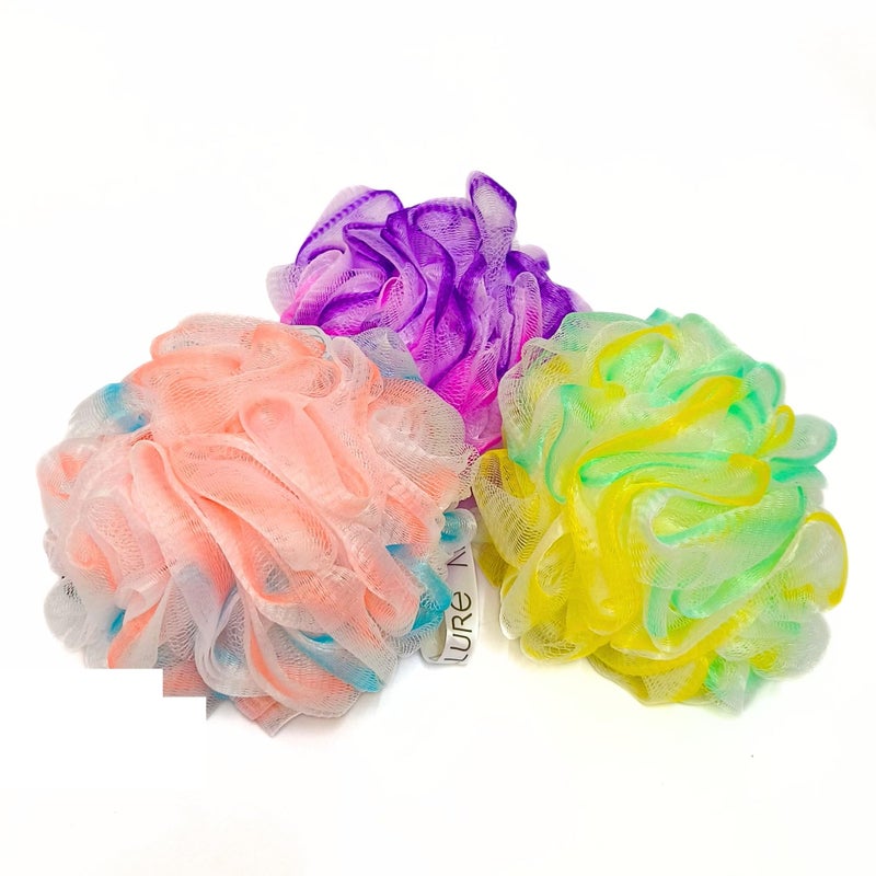 Allure Pack of 3 Luxury Loofah Sponge (Assorted color XL Size Loofah) - Image 1