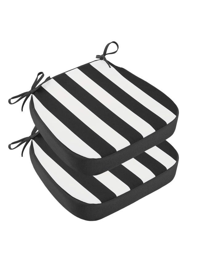 idee-home Outdoor Chair Cushions Set of 2, 17" x 17" x 3" Thick Patio Furniture Outdoor Seat Cushions Waterproof with Ties, Dining Pads - Image 1