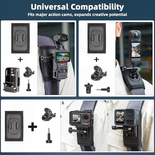 BRDRC Pocket 3 4 Backpack Mount, Bag Belt Shoulder Strap Mount Chest Holder with Expansion Adapter for DJI Osmo Pocket 3 4 Creator Combo Accessories - Image 2