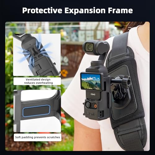BRDRC Pocket 3 4 Backpack Mount, Bag Belt Shoulder Strap Mount Chest Holder with Expansion Adapter for DJI Osmo Pocket 3 4 Creator Combo Accessories - Image 4