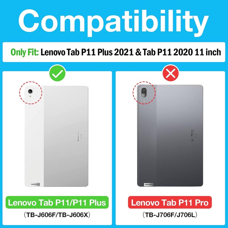 Procases 2 Pack Screen Protector For Lenovo Tab P11 Plus 2021 (Tb-J616F / Tb-J616X) & Tab P11 11 Inch 2020 (Tb-J606F Tb-J606X), Tempered Glass Screen Film Guard For Lenovo Tab P11 Plus & Tab P11 - Image 2