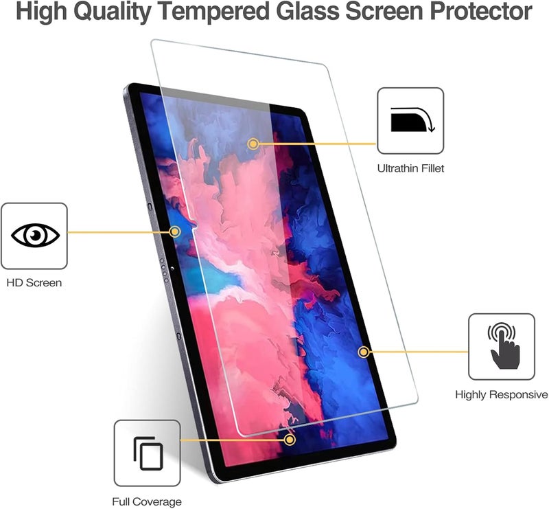 Procases 2 Pack Screen Protector For Lenovo Tab P11 Plus 2021 (Tb-J616F / Tb-J616X) & Tab P11 11 Inch 2020 (Tb-J606F Tb-J606X), Tempered Glass Screen Film Guard For Lenovo Tab P11 Plus & Tab P11 - Image 3