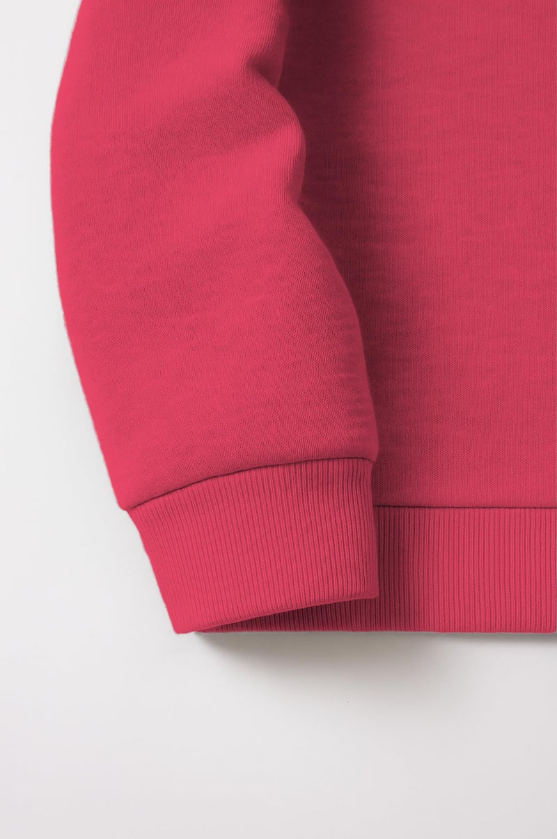 Mack Jonney Men’s Fleece Half-Zip Pink Color High Neck Sweatshirt | Warm & Stylish Winter Wear -M4607 - Image 4
