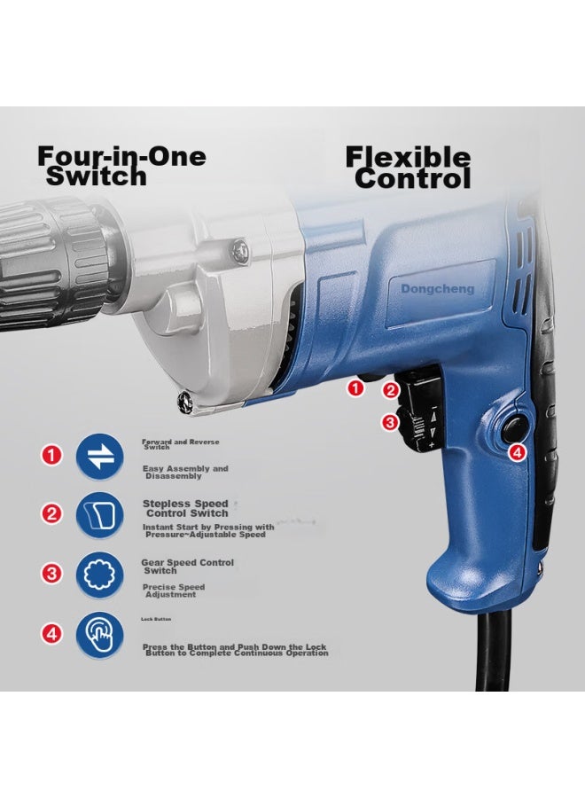 DONG Cheng Dongcheng Electric Drill Wjz500-10k, Electric Screwdriver, Forward And Reverse Rotation, Adjustable Speed, High-power Drill - Image 4