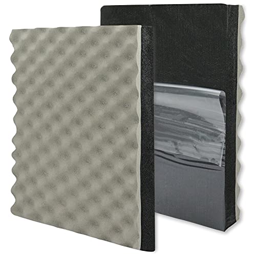 BXI Soundproofing Closed Cell Foam - 2 Pack Self-Adhesive 16'' X 12'' X 1.8'' Thickened Egg Crate Sound Proof Foam - Acoustic Foam Panels Great for Noise & Thermal Insulation (Gray) - Image 1
