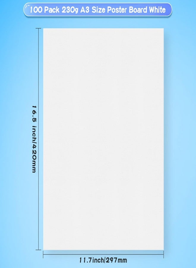 VinTS 100Pcs White Poster Board,VinTS 11.7x16.5 White Poster Paper, 230G Thickness Poster Board Bulk, Blank Graphic Display Board for School Arts, Classroom Crafts, exhibits and Notices (Pack of 100) - Image 2