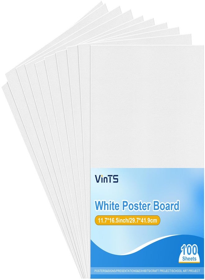 VinTS 100Pcs White Poster Board,VinTS 11.7x16.5 White Poster Paper, 230G Thickness Poster Board Bulk, Blank Graphic Display Board for School Arts, Classroom Crafts, exhibits and Notices (Pack of 100) - Image 1
