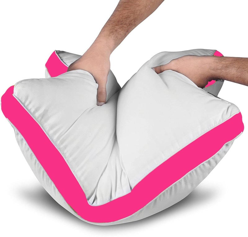 CRAZY WORLD Microfiber Bed Pillow for Sleeping - Down Alternative Ultrasoft Cotton Washable Pillow with Satin Gusset- Pack of 1 (Rani Pink) - Image 3