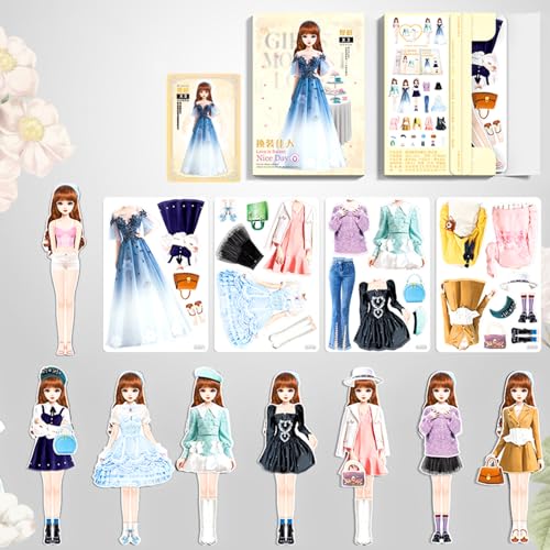 Daniel Axel Magnetic Princess Dress Up Paper Doll Pretend Play Toys Magnet People Clothes Puzzles Game for 3 Year Old Girls ToddlerPreschool Learning Created Imagine Set Birthday Gift F Set - Image 1