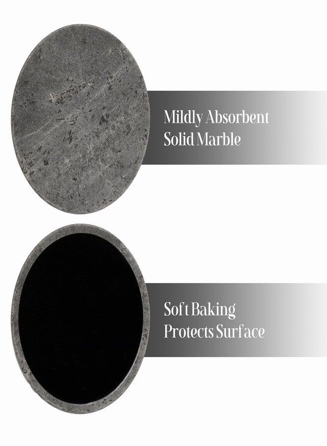 Little eXtra Marble Coasters Sets of 8- Grey Marble Stone Round Coasters for Table- Vintage and Handmade- Luxury Aesthetic Modern Coaster for Kitchen and Dining (10 X 10 X 0.6 Cm) - Image 4