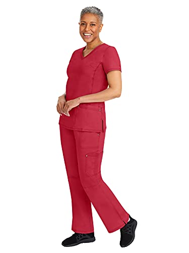 Healing Hands Women's Scrub Pant Tori Cargo Bottoms with 5 Pockets and 2-Way Stretch Fabric 9133, S, Red - Image 3