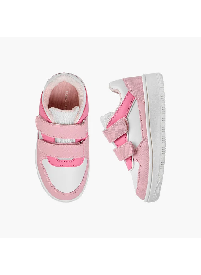 Flora Bella By Shoexpress Girls Panelled Sneakers with Hook and Loop Closure
