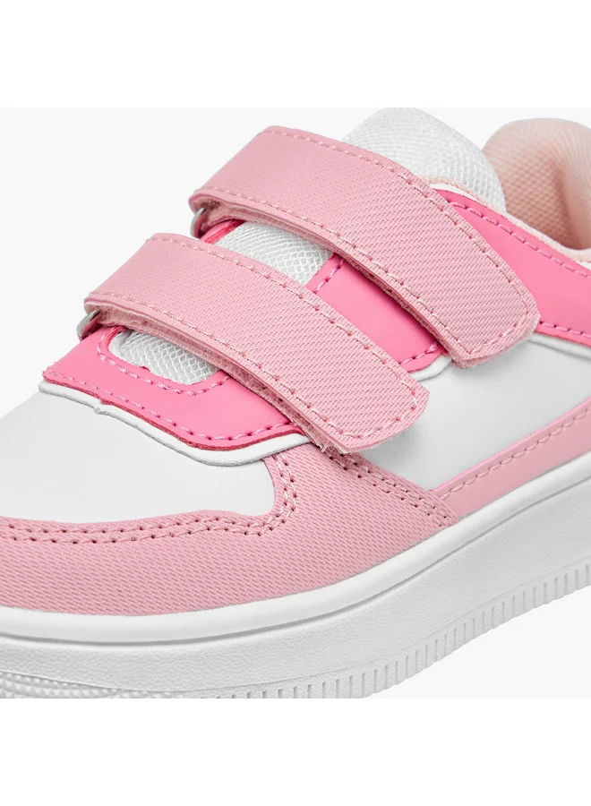 Flora Bella By Shoexpress Girls Panelled Sneakers with Hook and Loop Closure