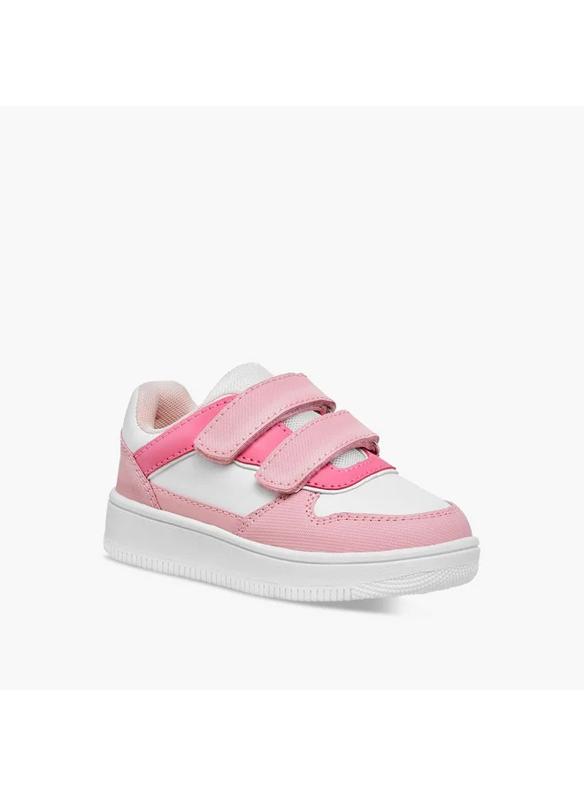 Flora Bella By Shoexpress Girls Panelled Sneakers with Hook and Loop Closure