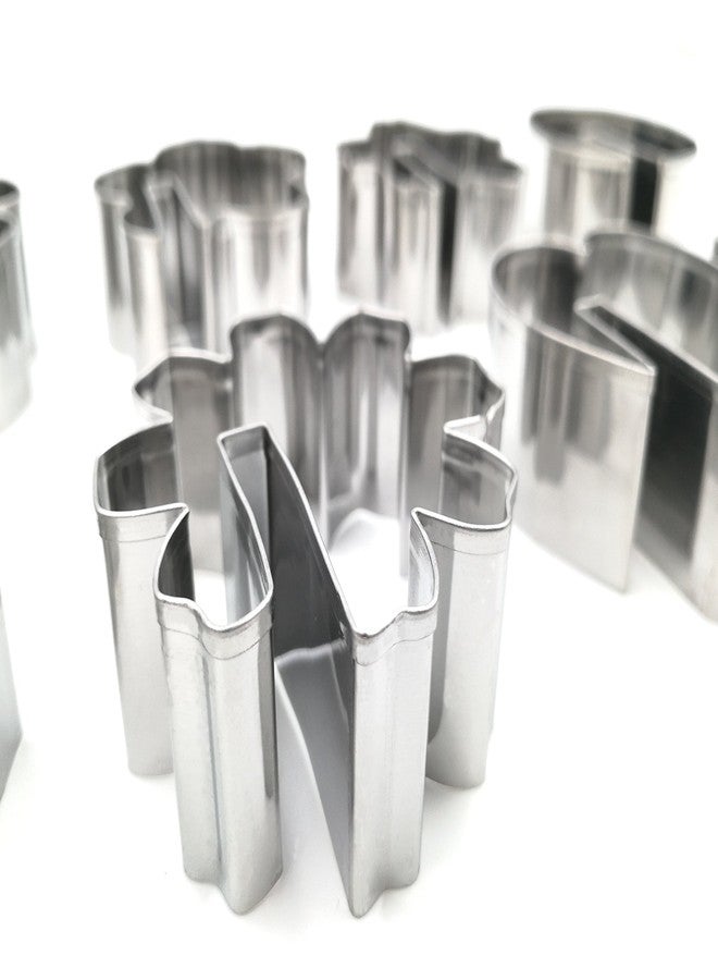 JOKUMO Bite Sized Over the Edge Mug Rim Cookie Cutters Set - 8 PC High Grade 430 Stainless Steel -Hexagram, Circle, Heart and 5 variation of Flower - Image 3