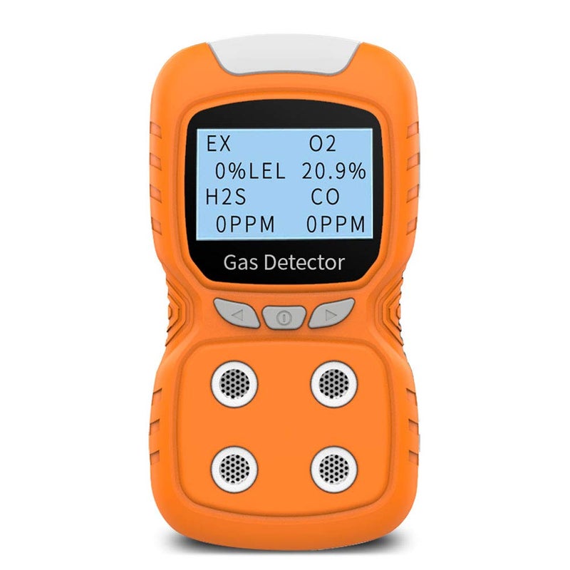 XLA Alert Portable Gas Detector, Gas Clip 4 Gas Monitor Meter Tester Analyzer, Rechargeable LCD Display Sound Light Shock Air Quality Tester, 2 Year Detectorâ€¦ - Image 1