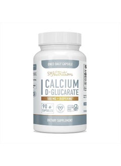 SMNutrition Calcium D-Glucarate | 500mg | CDG for Liver Detox & Cleanse, Metabolism, Hormone Balance, & Menopause Support* | Vegan.org Certified, Non-GMO, Gluten-Free Calcium D Glucarate | 90 Ct. (3-Month Supply)  - Image 1