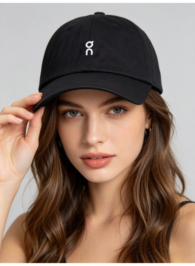 On Running Classic Logo Baseball Cap, Black Adjustable Cotton Dad Hat for Men & Women - Image 1