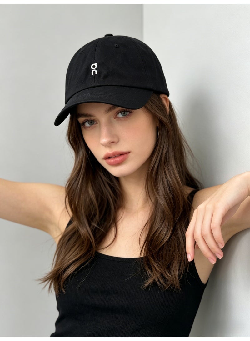 On Running Classic Logo Baseball Cap, Black Adjustable Cotton Dad Hat for Men & Women - Image 2