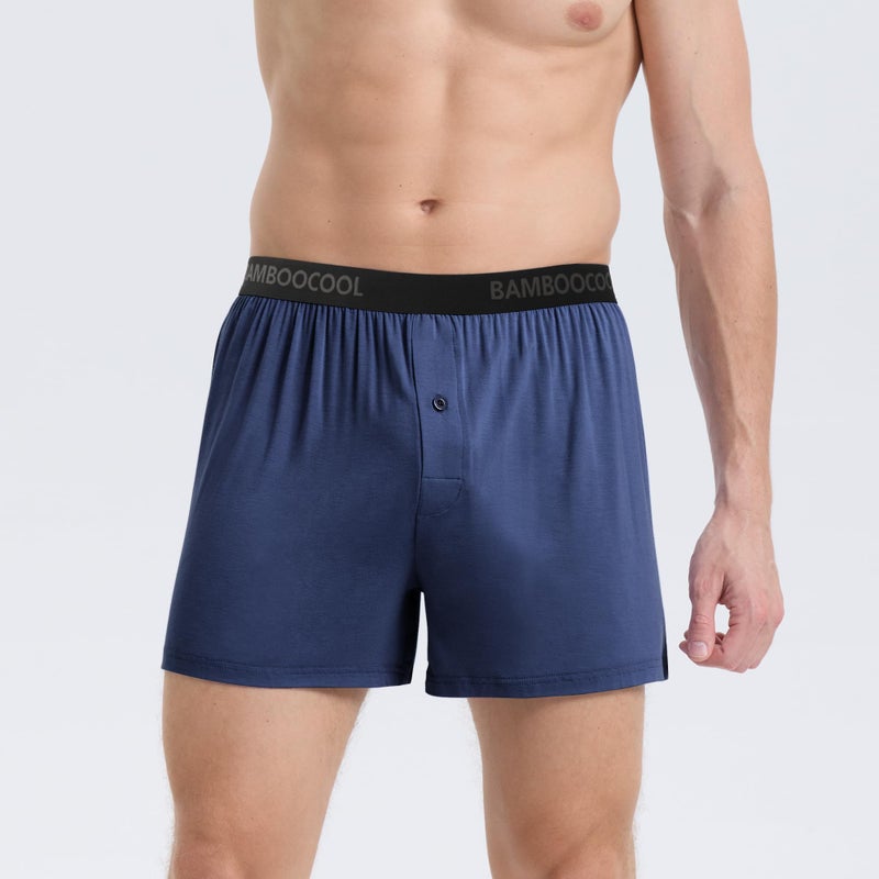 BAMBOO COOL Men's Boxer Shorts Underwear Soft Comfortable Breathable Classic Casual Loose Stretch Knit Short (3 Pack), X-Large - Image 2
