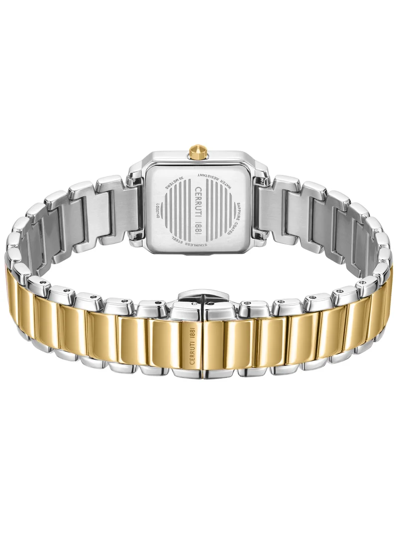 شيروتي 1881 Women's Cerruti 1881 Perugia Analog Women's Watch - Square Gold-Plated Case, Champagne Mother of Pearl Dial