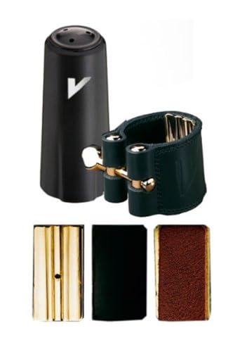 Vandoren LC28P Leather Ligature and Plastic Cap for Tenor Saxophone with 3 Interchangeable Pressure Plates - Image 2