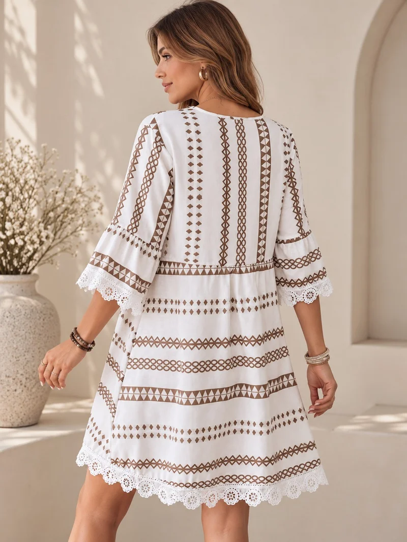 Panit Panit Brown Women Printed A-Line Dress