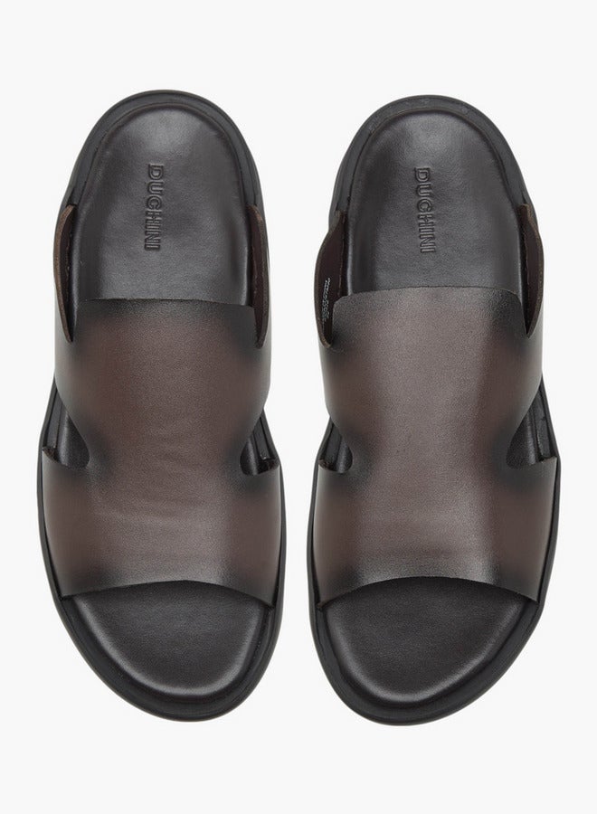 DUCHINI Men's Solid Slip-On Sandals - Image 3