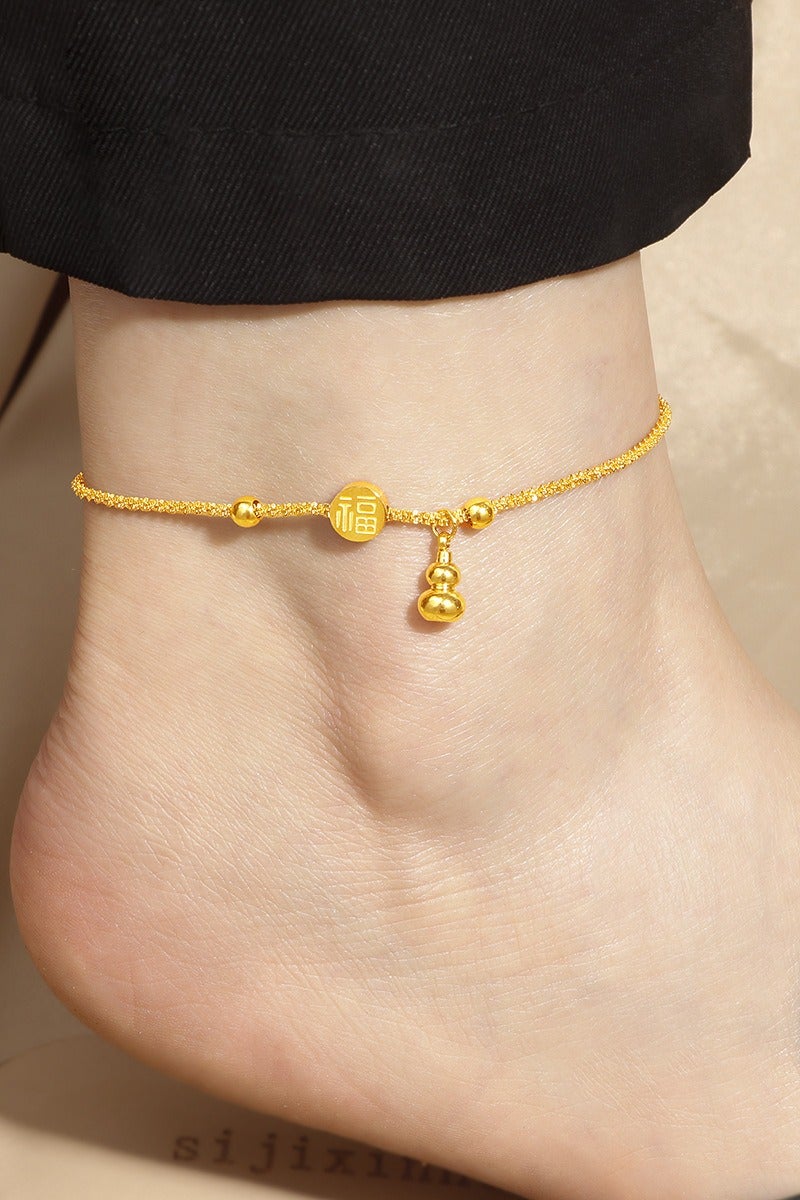 Showday Anklet for ladies in gold, waterproof anklet adjustable (22-27cm) stainless steel I women foot jewelry - Image 2
