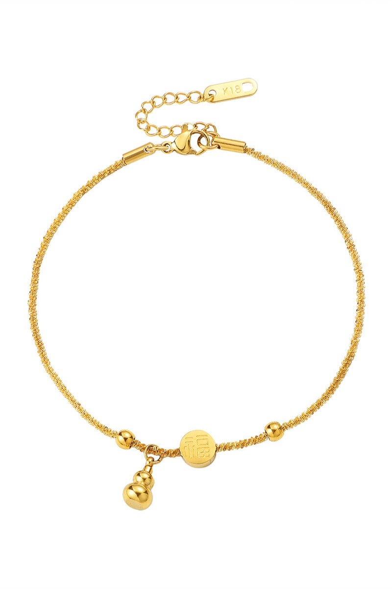 Showday Anklet for ladies in gold, waterproof anklet adjustable (22-27cm) stainless steel I women foot jewelry - Image 1