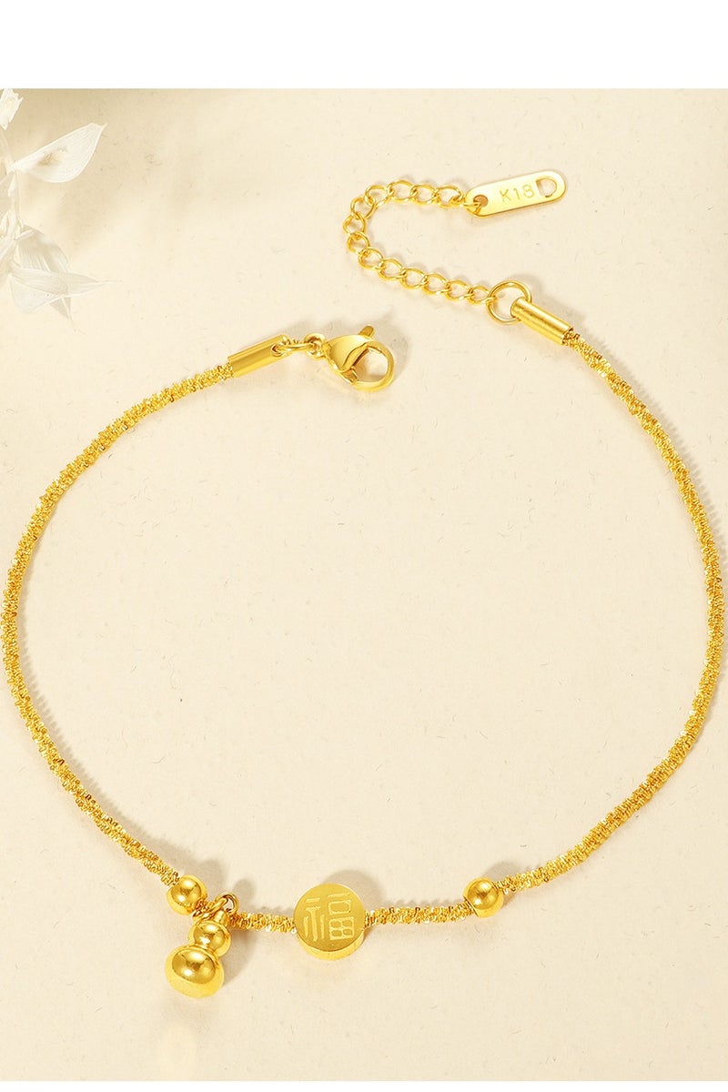 Showday Anklet for ladies in gold, waterproof anklet adjustable (22-27cm) stainless steel I women foot jewelry - Image 3