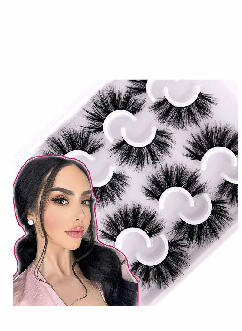 6 Pairs Fluffy 3D Faux Mink False Eyelashes - Long & Thick Volume Multipack for Natural Look - Image 1