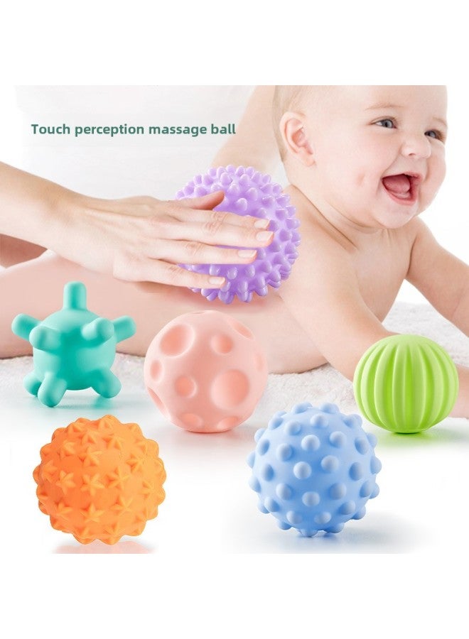 إسكدنيا Newborn Baby Hand Ball Baby Grip Training Sensory Toy Touch Ball 6-12 Months Boiled Massage Ball-Color:6-piece Clutch Set - Image 3