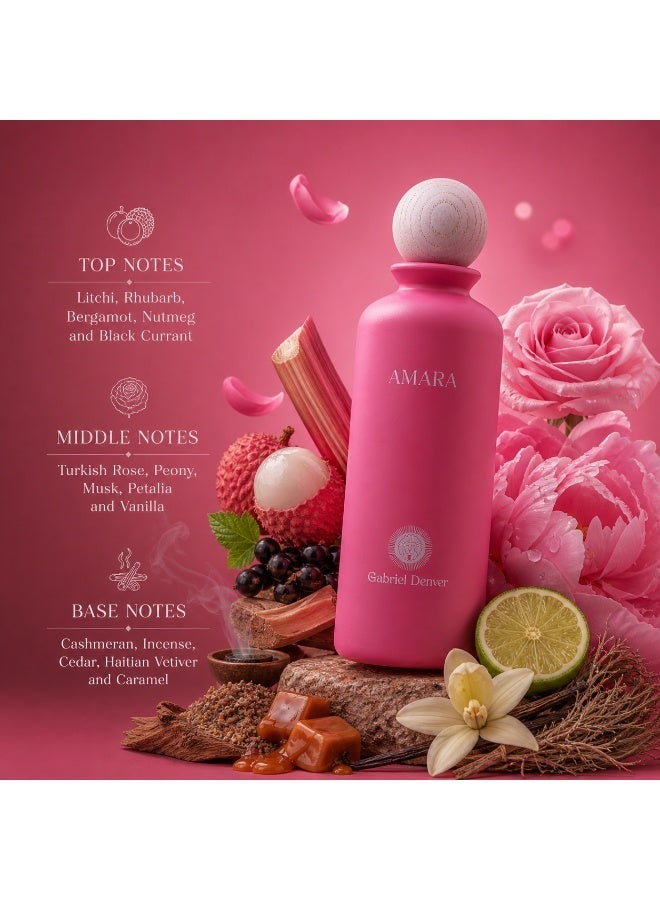 غابرييل دنفر عطر أمارا أو دو بارفان 100 مل من جابرييل دنفر | عطر نسائي زهري وفاكهي ومسك | ورد وليتشي وفانيلا بثبات طويل - Image 2