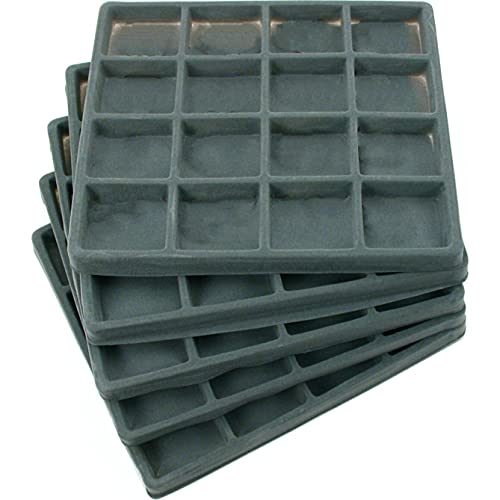 FindingKing 5 Gray 16 Slot 1/2 Size Jewelry Display Tray Inserts New - Image 1