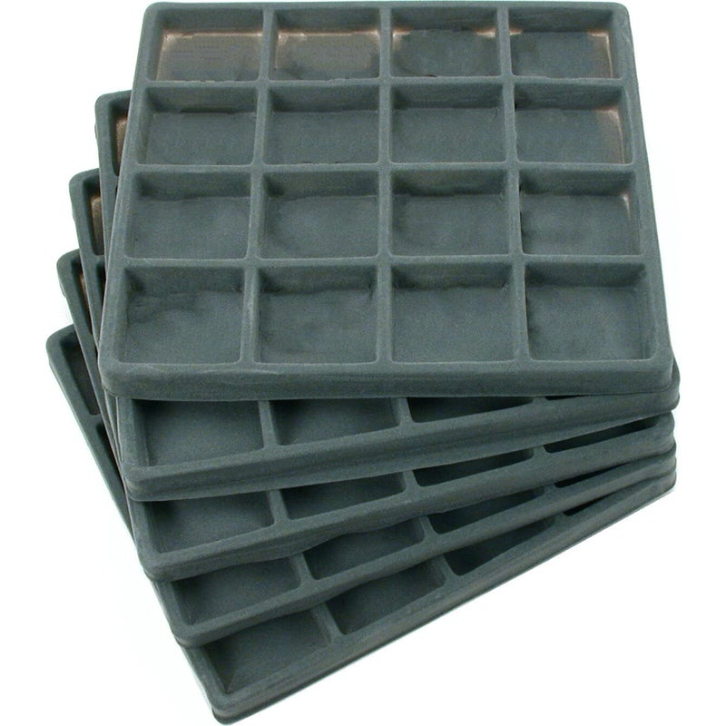 FindingKing 5 Gray 16 Slot 1/2 Size Jewelry Display Tray Inserts New - Image 4