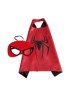 DURKU Superhero Spiderman Double Sided Cape And Mask Themed Party Fancy Dress Cosplay Costume  - Image 2