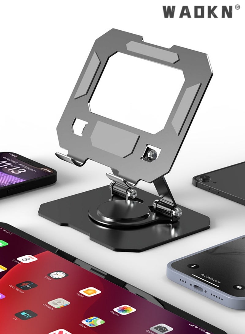 WAOKN Metal iPad Stand Foldable iPad Holder Angle Adjustable Desk Tablet Stand Holder for All L170XW148XH45(mm) Tablets iPad Pro iPad Air iPad Mini Galaxy Tab S8 Ultra Tab S7 Tab A8 - Image 1