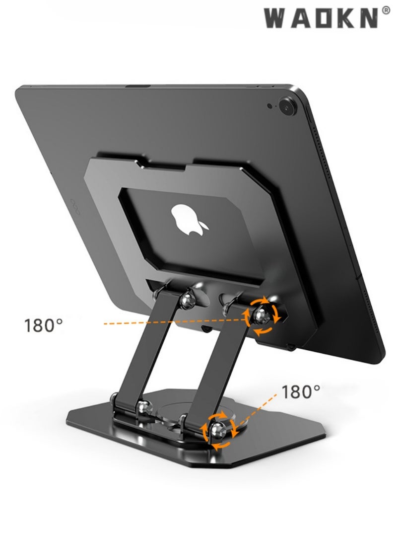 WAOKN Metal iPad Stand Foldable iPad Holder Angle Adjustable Desk Tablet Stand Holder for All L170XW148XH45(mm) Tablets iPad Pro iPad Air iPad Mini Galaxy Tab S8 Ultra Tab S7 Tab A8 - Image 2