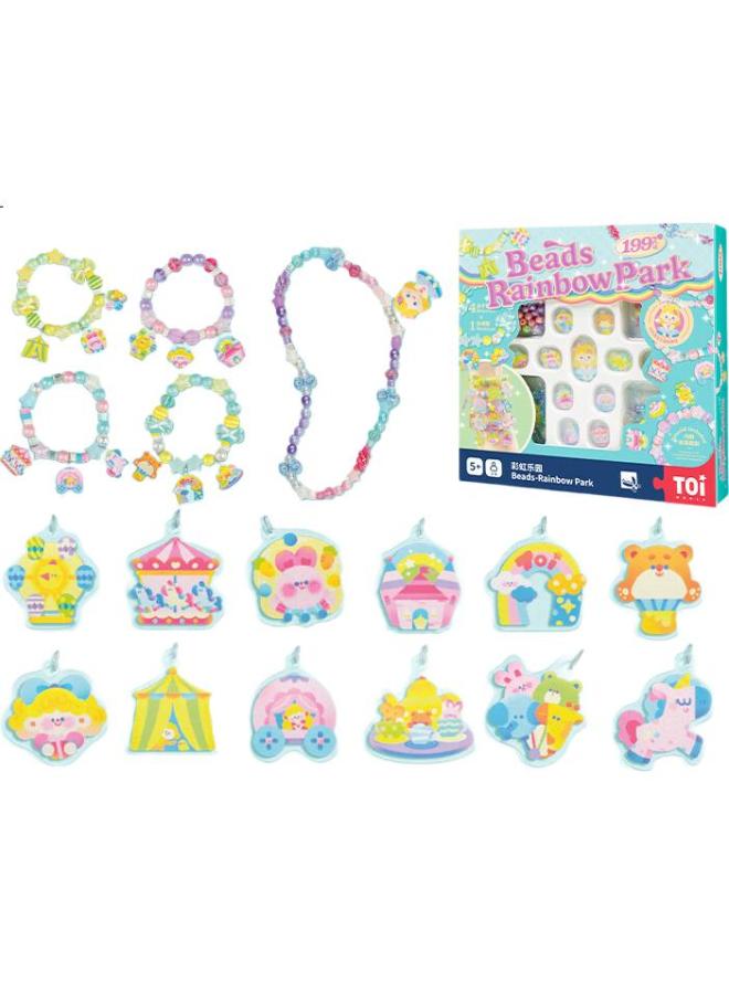Toi Children'S Bead Toy, Handmade Bead Toy, Diy, For Girls Aged 3-6, Birthday Gift, Rainbow Playground - Image 2