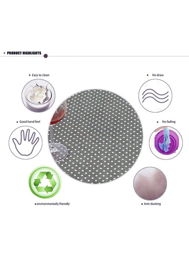 House of Quirk Rectangle Tablecloth Cotton Linen Table Cloth Dust-Proof Table Cover for Kitchen Dinning Tabletop Decoration (140x180cm, Grey Polka) - Image 3