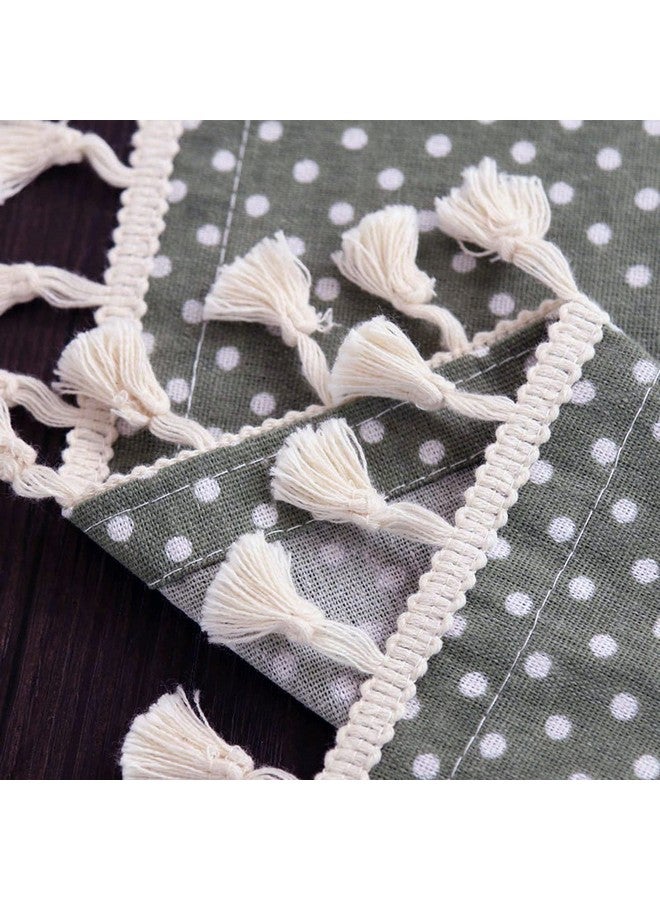 House of Quirk Rectangle Tablecloth Cotton Linen Table Cloth Dust-Proof Table Cover for Kitchen Dinning Tabletop Decoration (140x180cm, Grey Polka) - Image 4