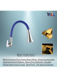 10X 10X Brass Swan Neck for Bathroom WashbasinKitchen SN28009 Table Mount Blue Flexible Neck Double Flow  - Image 4