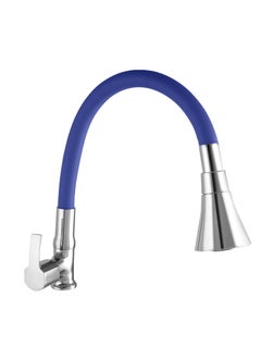 10X 10X Brass Swan Neck for Bathroom WashbasinKitchen SN28009 Table Mount Blue Flexible Neck Double Flow  - Image 1