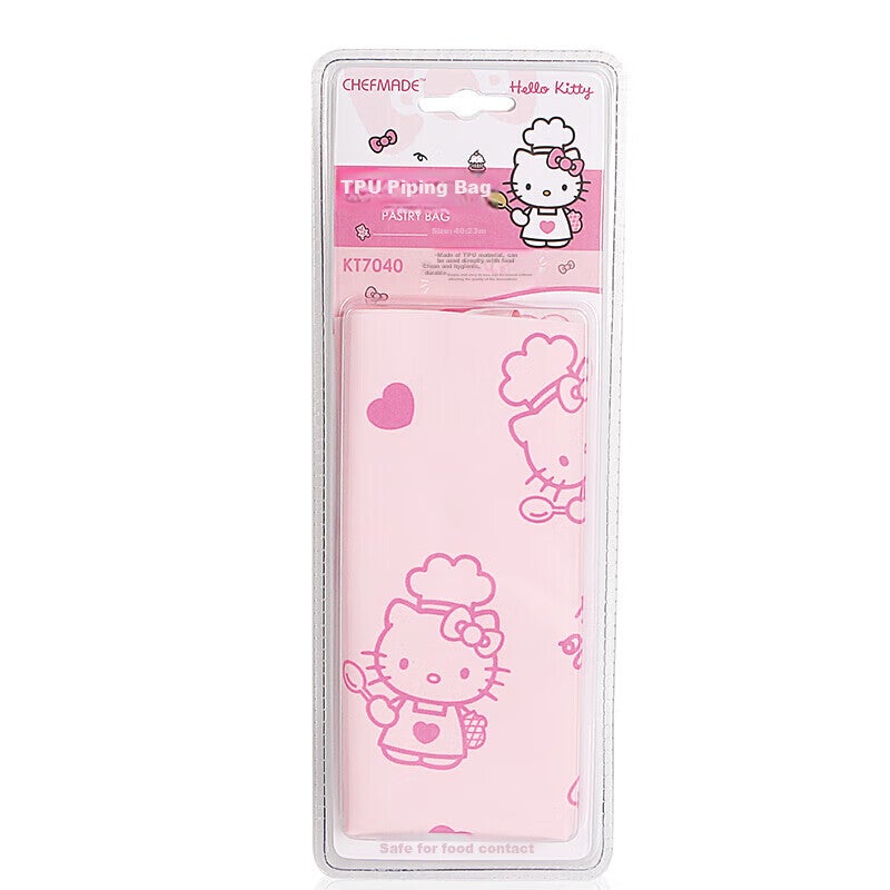 Xuechu HELLO KITTY الرخصة الرسمية TPU حقيبة الأنابيب (نصيحة الأنابيب غير المدرجة) ، قابلة لإعادة الاستخدام لملفات تعريف الارتباط ، كعك كريم ، يمكن استخدامها عدة مرات ، قطعة واحدة ، KT7040 - Image 4